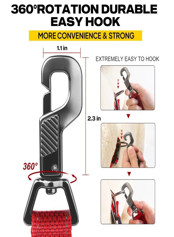 Fida 5 FT Heavy Duty Dog Leash with 2 Comfortable Padded Handles, Traffic Handle & Advanced Easy Snap Hook, Reflective Walking Lead for Large, Medium & Small Breed Dogs, Red - Image 4